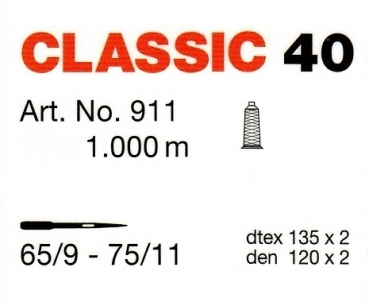 911-13 MADEIRA Garn Classic No.40 1000 m