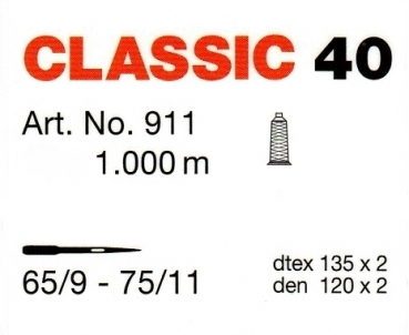 911-4 MADEIRA Garn Classic No.40 1000 m